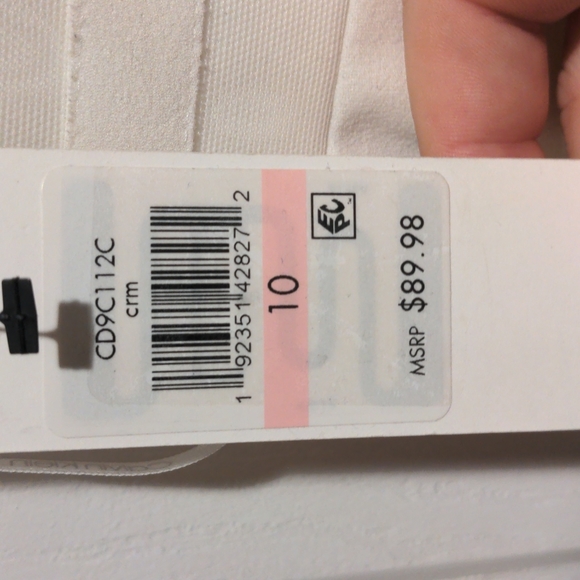 White Calvin Klein Fit and Flare Illusion Hem Crepe A-Line dress. Size 10 New - Picture 5 of 7